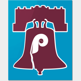 Philadelphia Baseball Retro Liberty Bell Red October Powder Blue Posters and Art